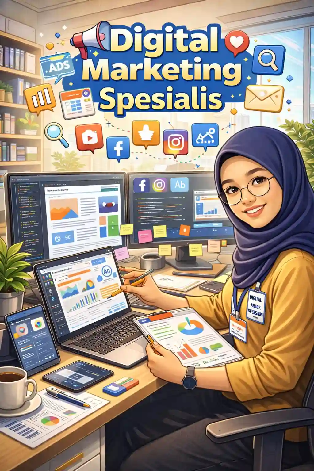 Digital Marketing Specialist Serta Hubungan dengan SEO, Medsos & Konten