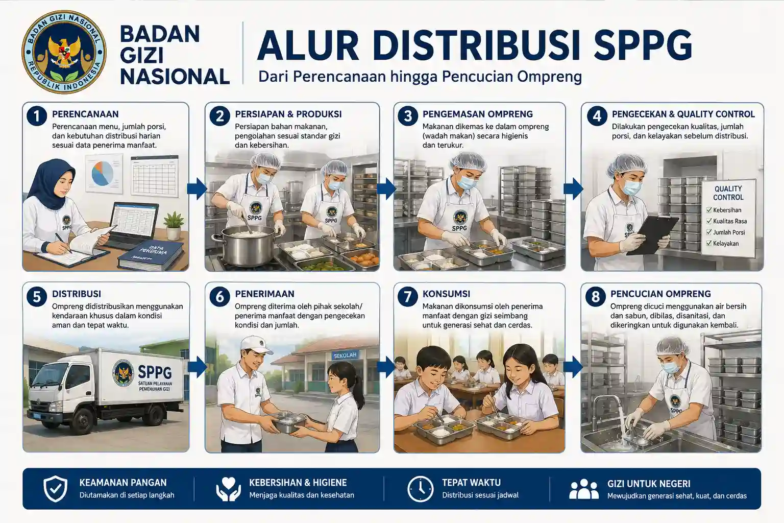 Alur Distribusi SPPG: Dari Perencanaan,Distribusi hingga Pencucian
